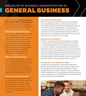 Mercer University BBA in General Business