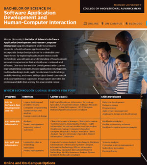 Mercer University B.S. in Software Application Development and Human-Computer Interaction